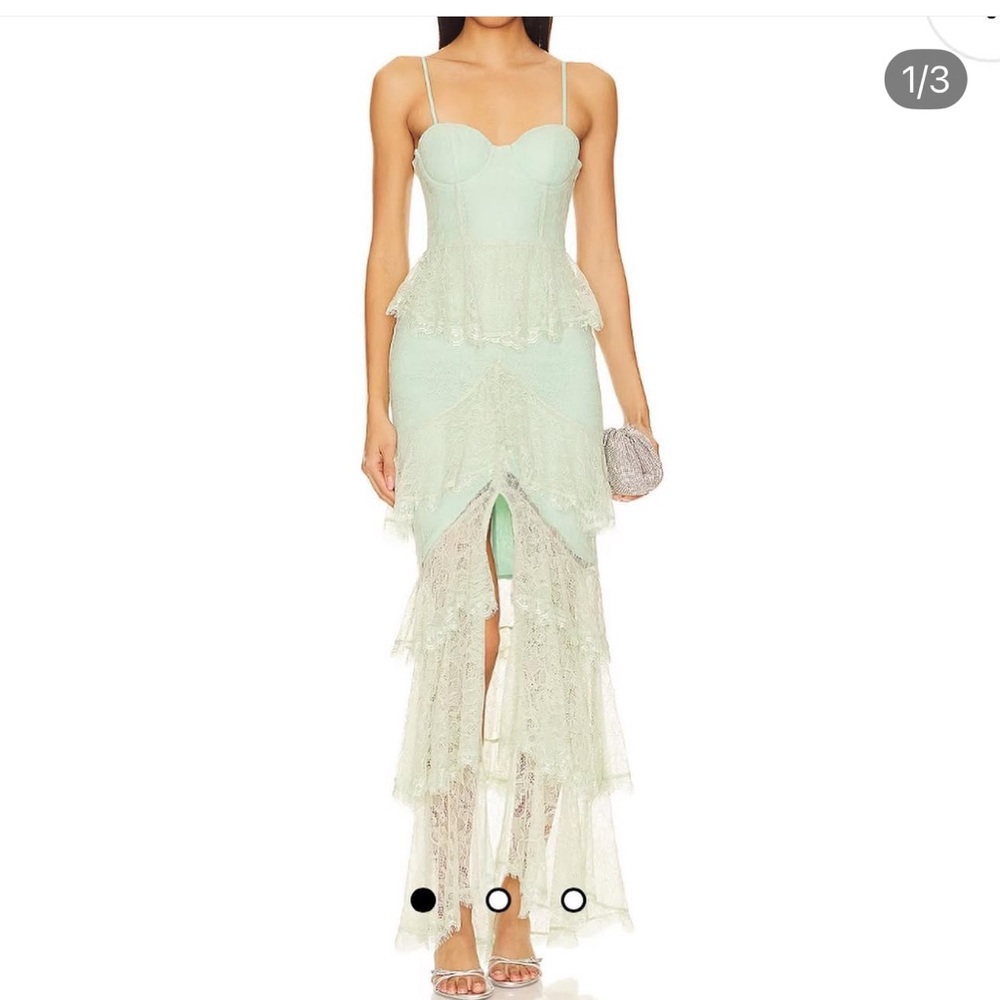 Elegant Mint Green Lace Dress